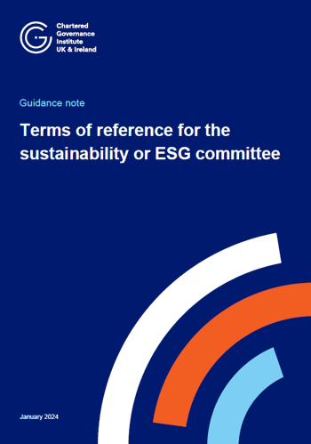 Terms of reference for the sustainability or ESG committee